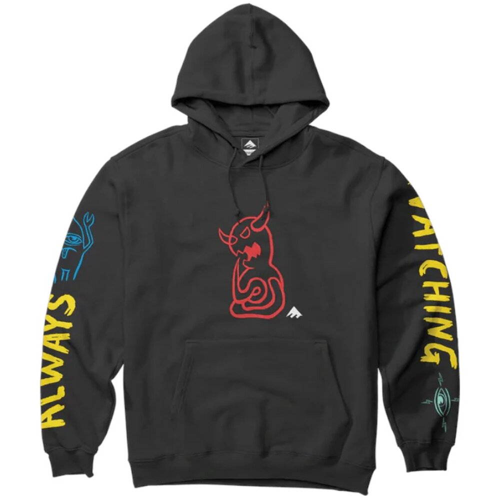 EMERICA X TOY MACHINE BLACK LARGE HOODIE (LIMITED EDITION)